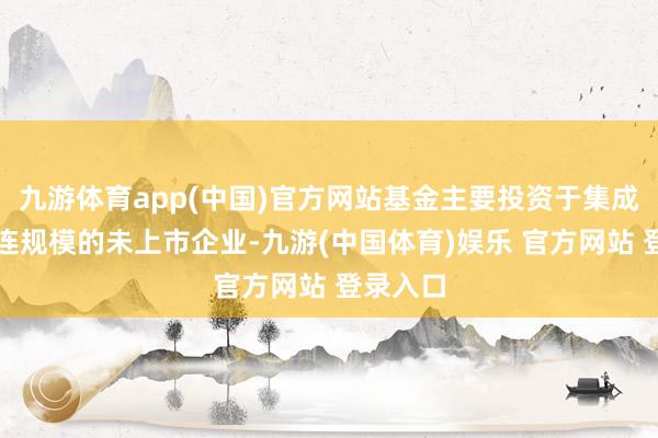 九游体育app(中国)官方网站基金主要投资于集成电路关连规模的未上市企业-九游(中国体育)娱乐 官方网站 登录入口